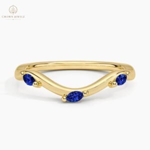 Willow Contour Sapphire Ring in 14K Rose Gold