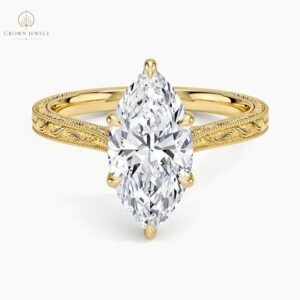 Elsie Engraved Ring in 14K Yellow Gold